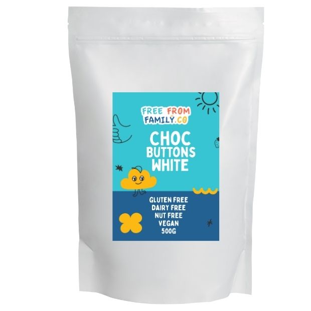 Free From Family Co Choc Buttons - White 500g