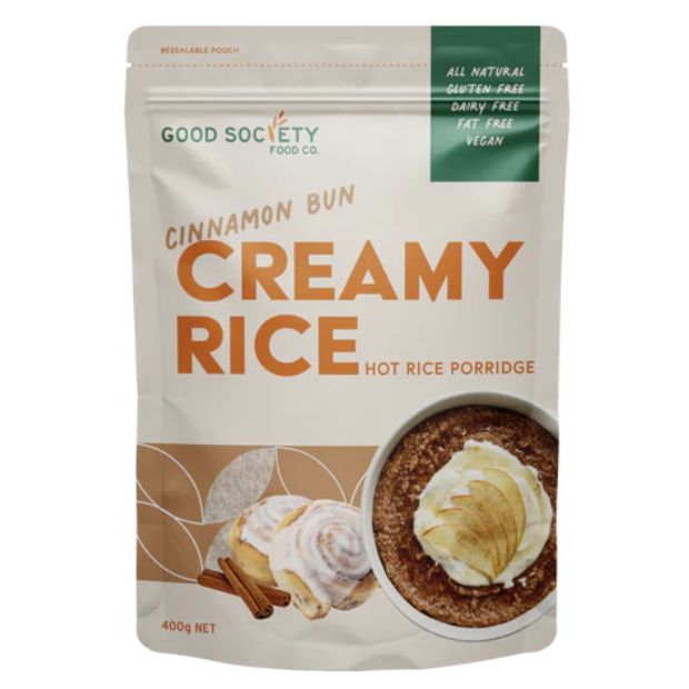 The Good Society Food Co Hot Rice Porridge Cinnamon Bun Creamy Rice 400g