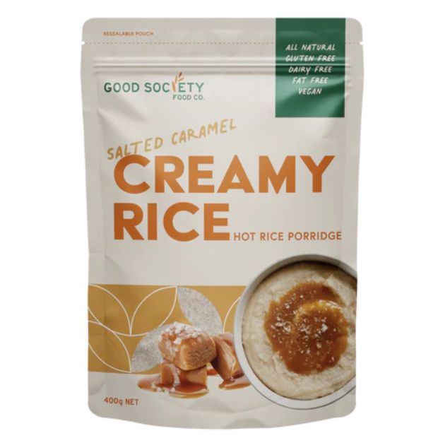 The Good Society Food Co Hot Rice Porridge Salted Caramel Creamy Rice 400g