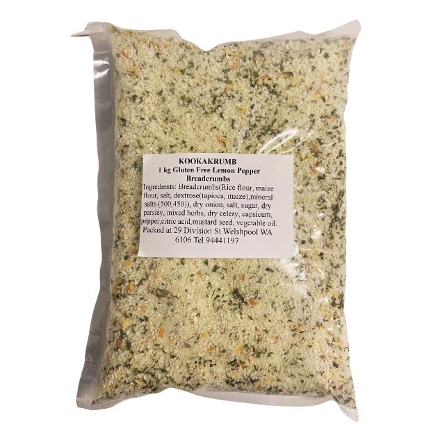 Kookakrumb Gluten Free Lemon Pepper Bread Crumbs - Happy Tummies Pty Ltd