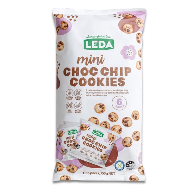 Leda Mini Choc Chip Cookies 6 Pack 150g