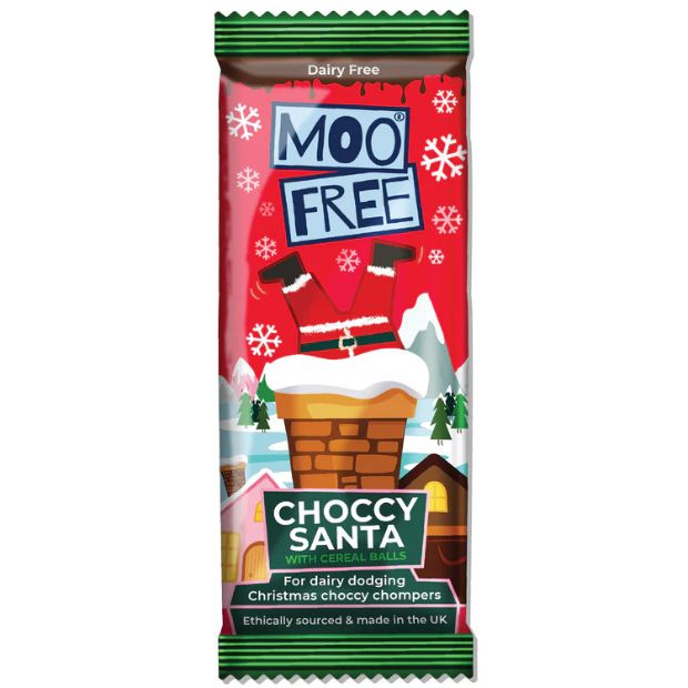 Moo Free Choccy Santa With Cereal Balls 30g