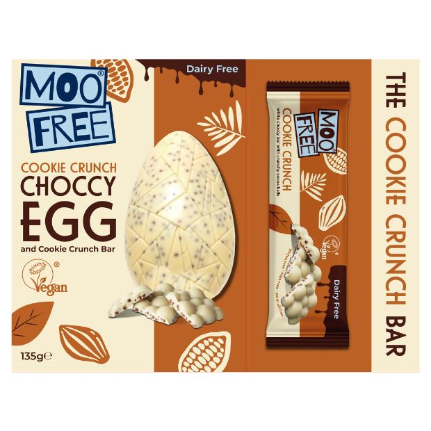 Moo Free White Choccy Egg & Cookie Crunch Bar 135g