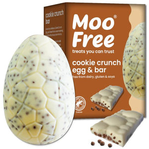 Moo Free White Choccy Egg & Cookie Crunch Bar 135g