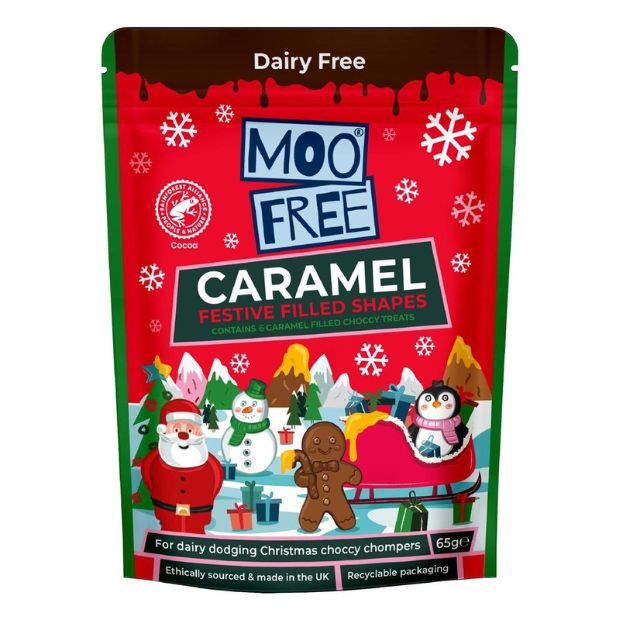 Moo Free Festive Caramel Filled Shapes 65g