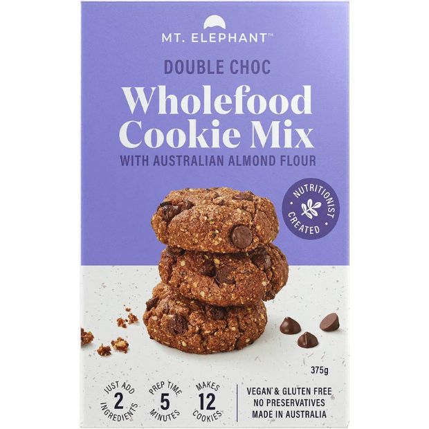 Mt Elephant Wholefood Cookie Mix Double Choc 375g