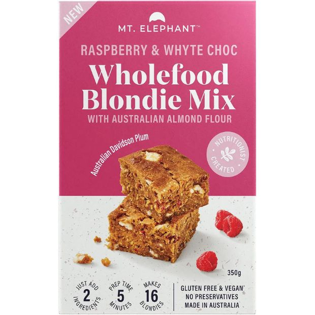 Mt Elephant Wholefood Blondie Mix Raspberry & Whyte Choc 350g