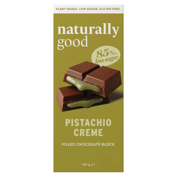 Naturally Good Filled Chocolate Block Pistachio Creme 15x100g