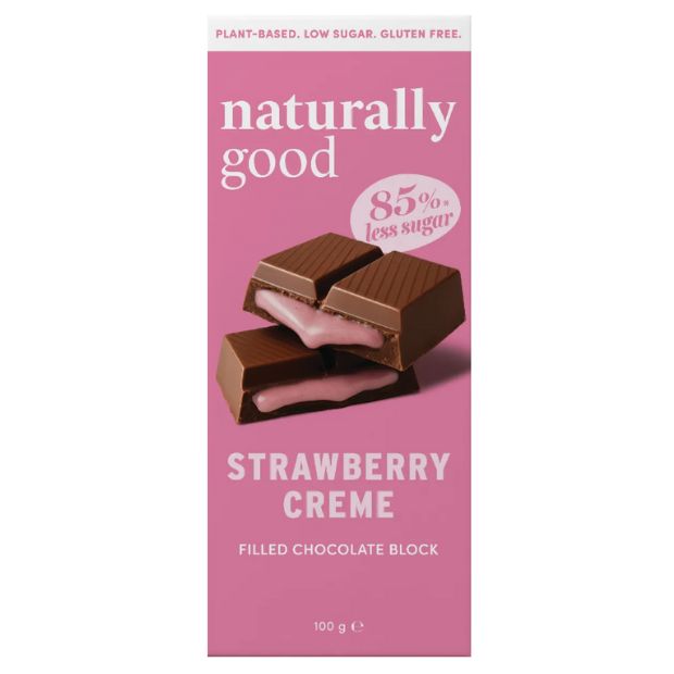 Naturally Good Filled Chocolate Block Strawberry Creme 15x100g