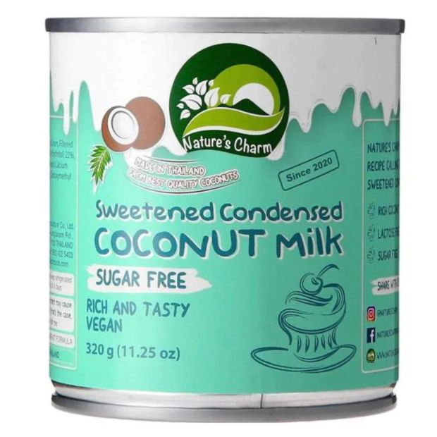 Natures Charm Sweetened Condensed Coconut Milk SUGAR FREE 320g **DENTED CAN**