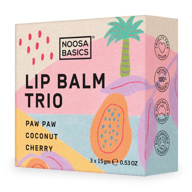 Noosa Basics Lip Balm Trio - Paw Paw / Coconut / Cherry