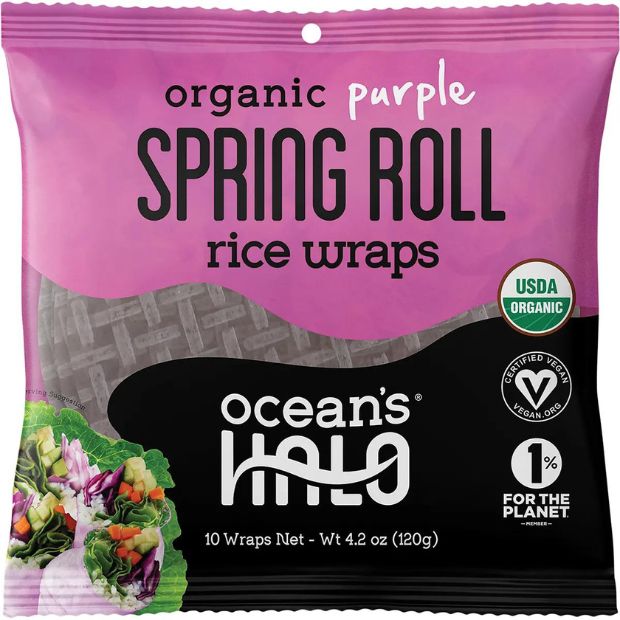 Ocean's Halo Organic Purple Spring Roll Rice Wraps 120g