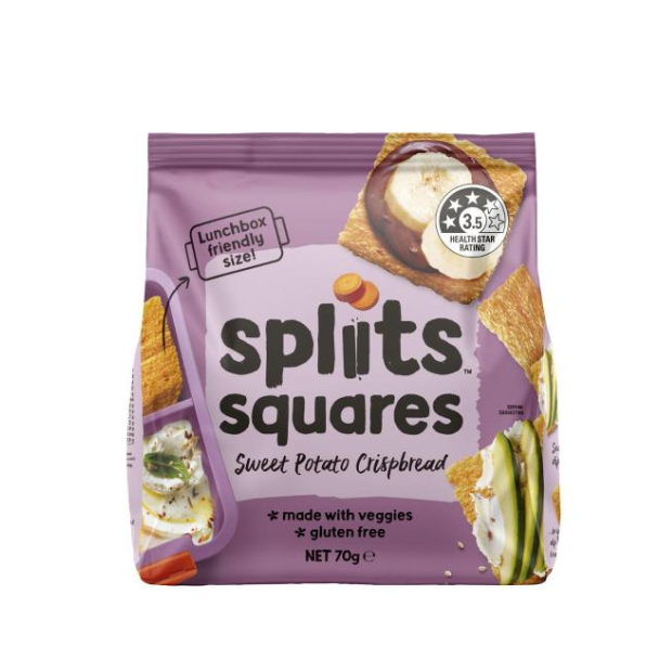 Orgran Spliits Squares Sweet Potato Crispbread 70g