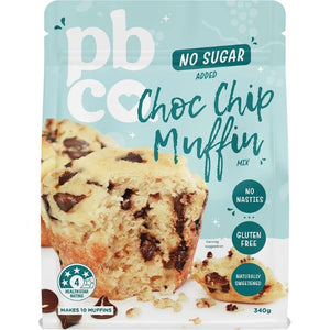 PBCO Choc Chip Muffin Mix No Sugar Added 340g