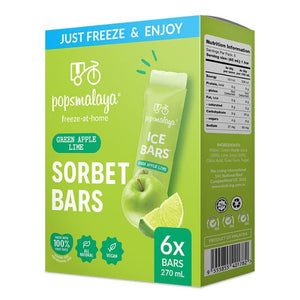 Pops Malaya Freeze-at-Home Sorbet Bars - Green Apple Lime 6 x 45ml