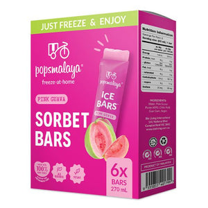 Pops Malaya Freeze-at-Home Sorbet Bars - Pink Guava 6 x 45ml