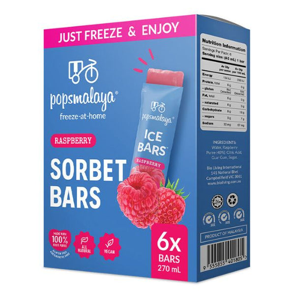 Pops Raspberry 1l Pl Pops Malaya Freeze-at-Home Sorbet Bars - Raspberry 6 x 45ml | Ice Pops ...