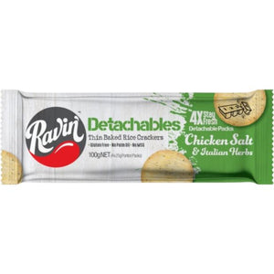 Ravin Detachables Rice Crackers Chicken Salt & Italian Herbs 100g