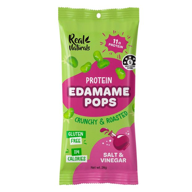 Real Naturals Protein Edamame Pops Salt & Vinegar 26g
