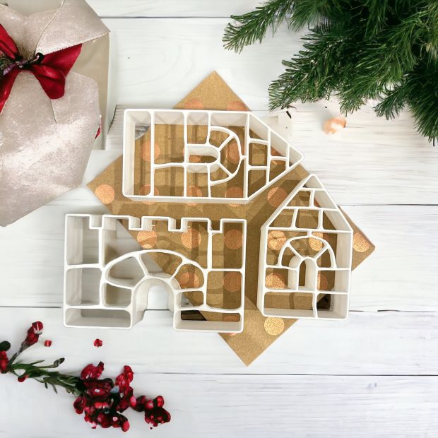 Red Brick House Gingerbread Cookie Cutters - Cobblestone Castle Baby