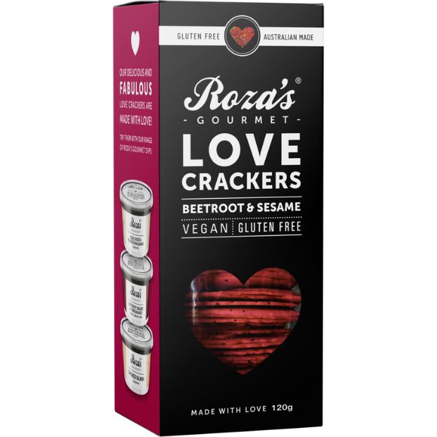 Roza's Gourment Love Crackers Beetroot & Sesame 120g