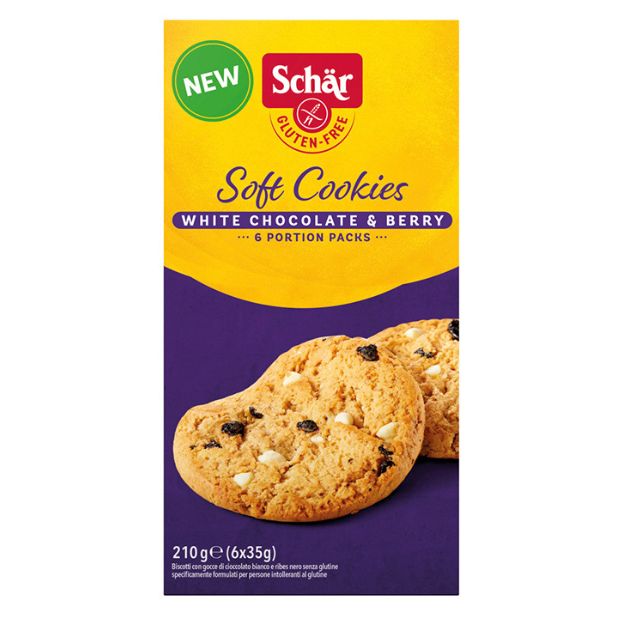 Schar Soft Cookies White Chocolate & Berry 210g **BEST BEFORE DATE - 08/05/24**