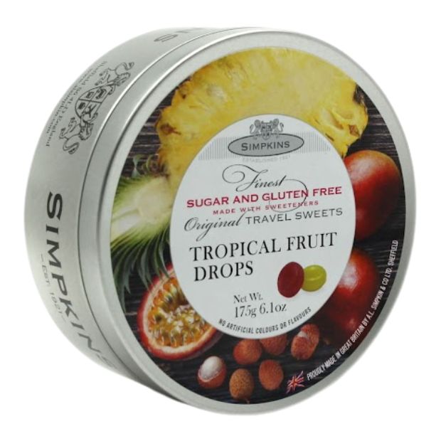 Simpkins Tropical Fruit Drops SUGAR FREE 175g