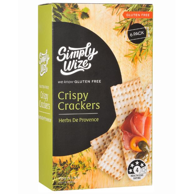 Simply Wize Crispy Crackers Herbs De Provence 150g **BEST BEFORE DATE - 21/11/24**