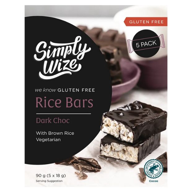 Simply Wize Rice Bars Dark Choc 90g