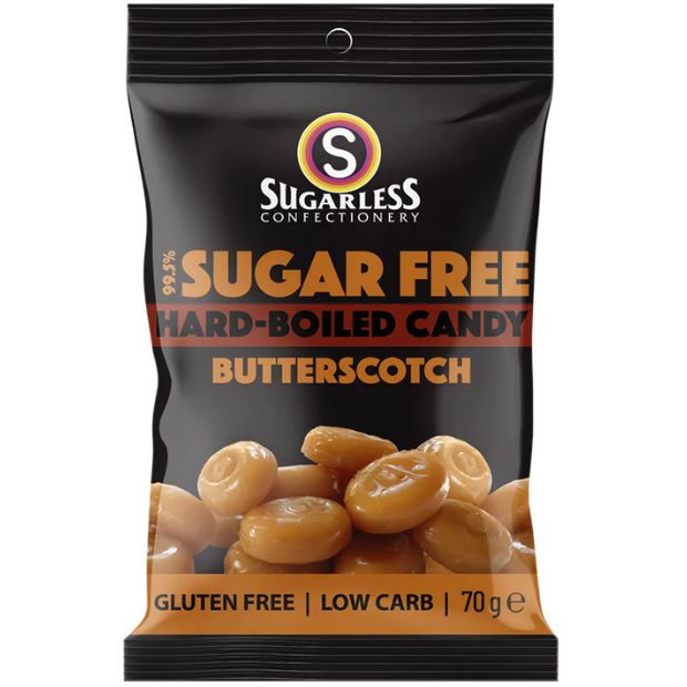 Sugarless Confectionery Hard Boiled Candy Butterscotch 70g