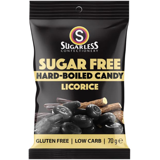 Sugarless Confectionery Hard Boiled Candy Licorice 70g