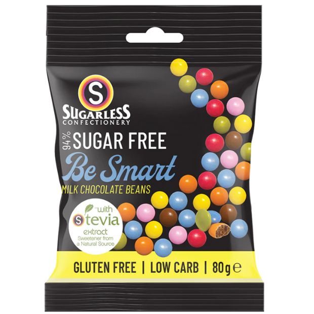 Sugarless Confectionery Be Smart Milk Chocolate Beans 80g