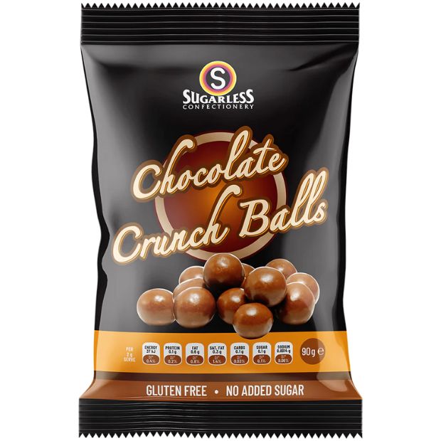 Sugarless Confectionery Crunch Balls Chocolate 90g