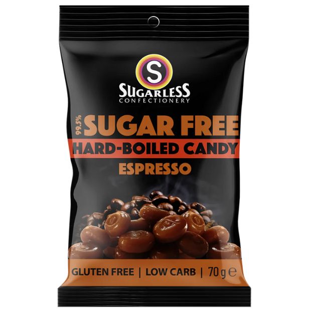 Sugarless Confectionery Hard Boiled Candy Espresso 70g