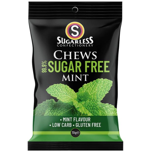 Sugarless Confectionery Chews Mint 70g