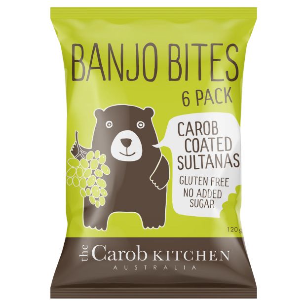 The Carob Kitchen Banjo Bites Carob Coated Sultanas 6 Pack