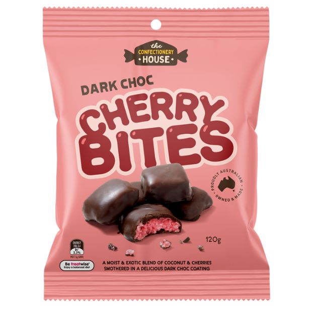 The Confectionery House Dark Choc Cherry Bites 120g