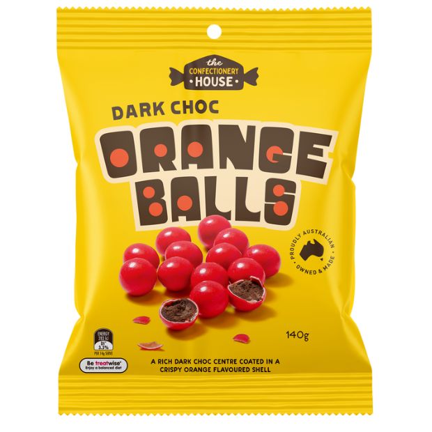 The Confectionery House Dark Choc Orange Balls 140g