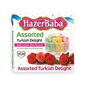Hazer Baba Turkish Delight Assorted Lemon Rose & Mint 250g