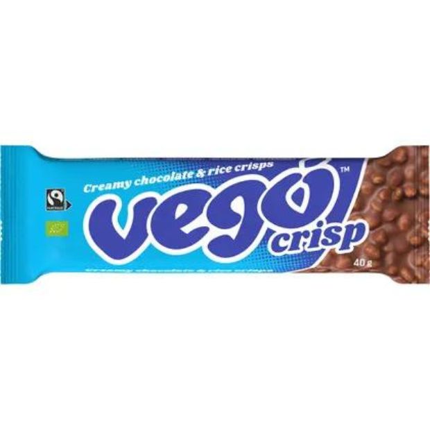 Vego Crisp Creamy Chocolate & Rice Crisps Chocolate Bar 40g