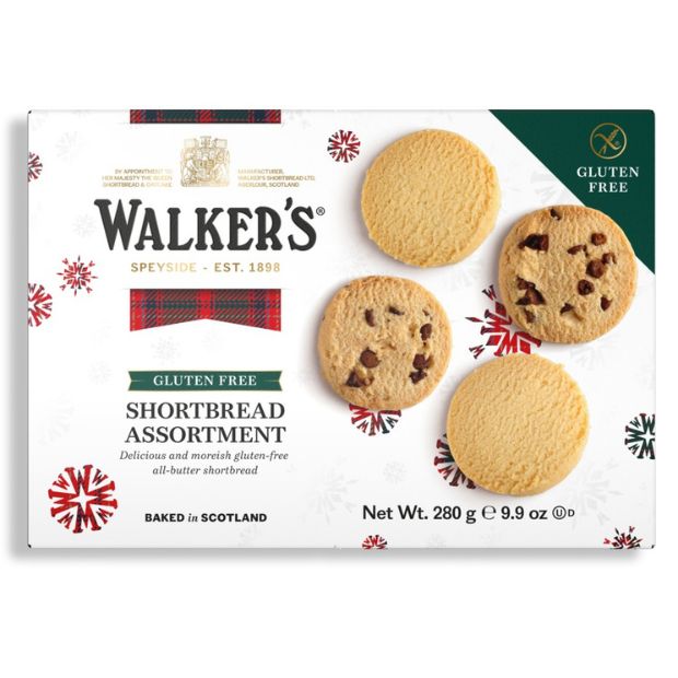 Walkers Gluten Free Shortbread Assortment Festive Box 280g **FRAGILE - NO REFUND FOR BROKEN BISCUITS**