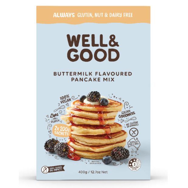 Well & Good Buttermilk Flavoured Pancake Mix 400g