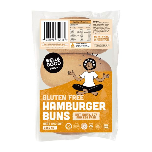 Well & Good 3 Hamburger Buns 225g