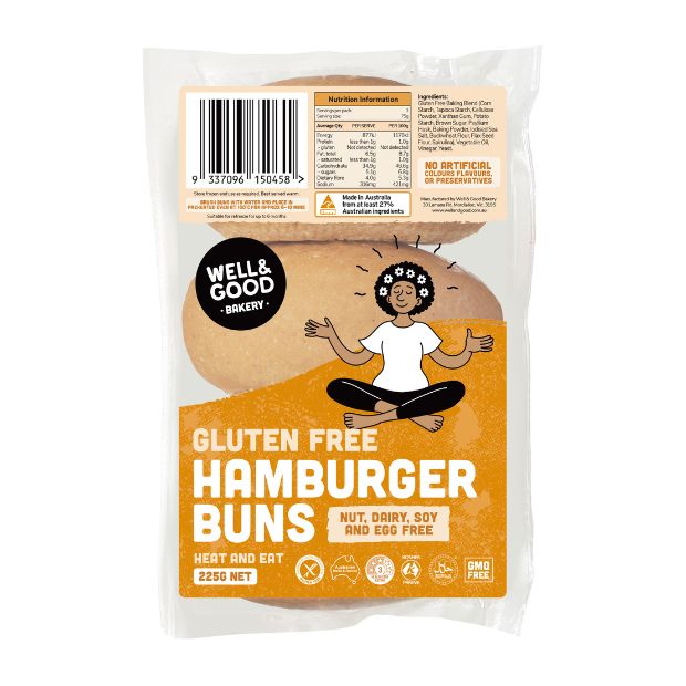 Well & Good 3 Hamburger Buns 225g **Select EXPRESS Shipping at Checkout**