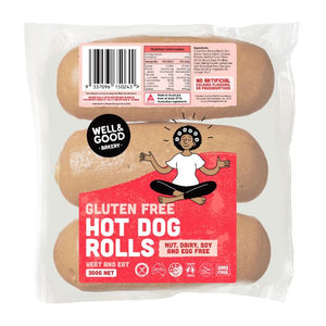 Well & Good 3 Hot Dog Rolls 300g **Select EXPRESS Shipping at Checkout**
