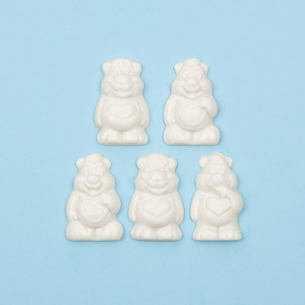 Happy Tummies Bears White Choc - 5 Pack - 75g - Happy Tummies Pty Ltd