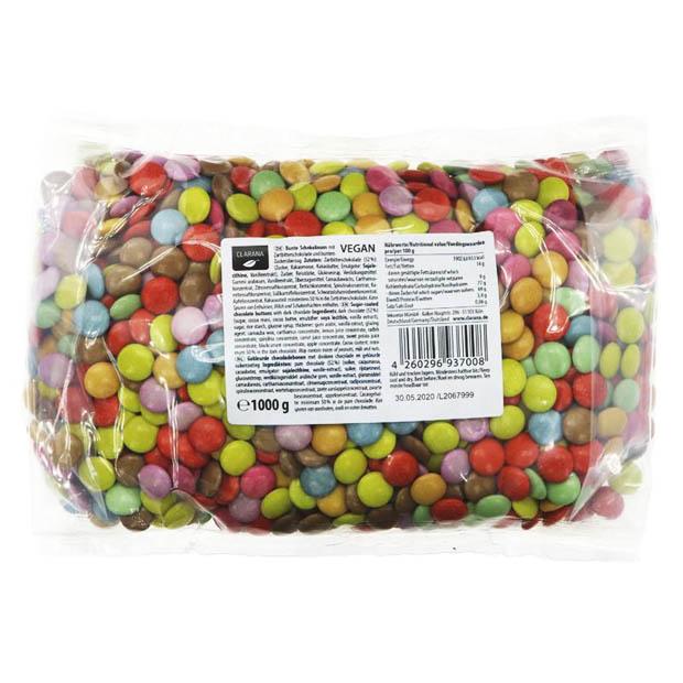 Clarana Vegan Candy Coated Chocolate Buttons 1kg