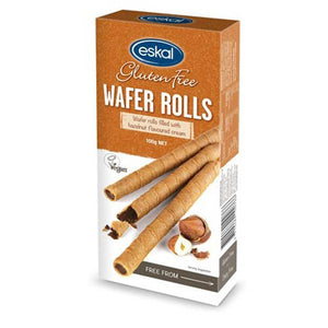 Eskal Gluten Free Wafer Rolls Hazelnut Cream 100g - Happy Tummies