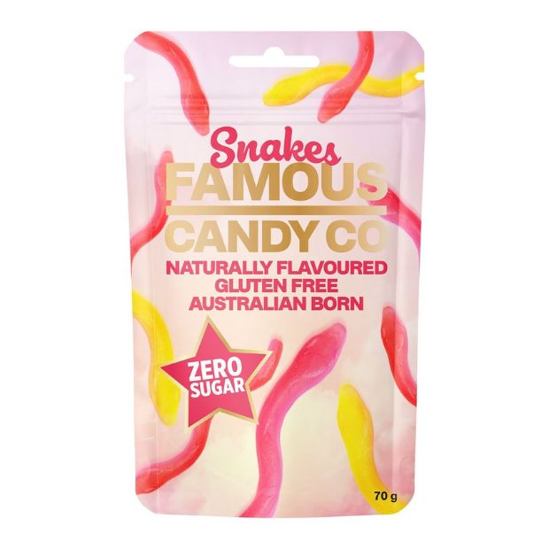 Famous Candy Co Lollies Snakes 70g