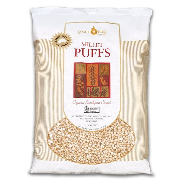 Good Morning Cereals Organic Millet Puffs 175g - Happy Tummies